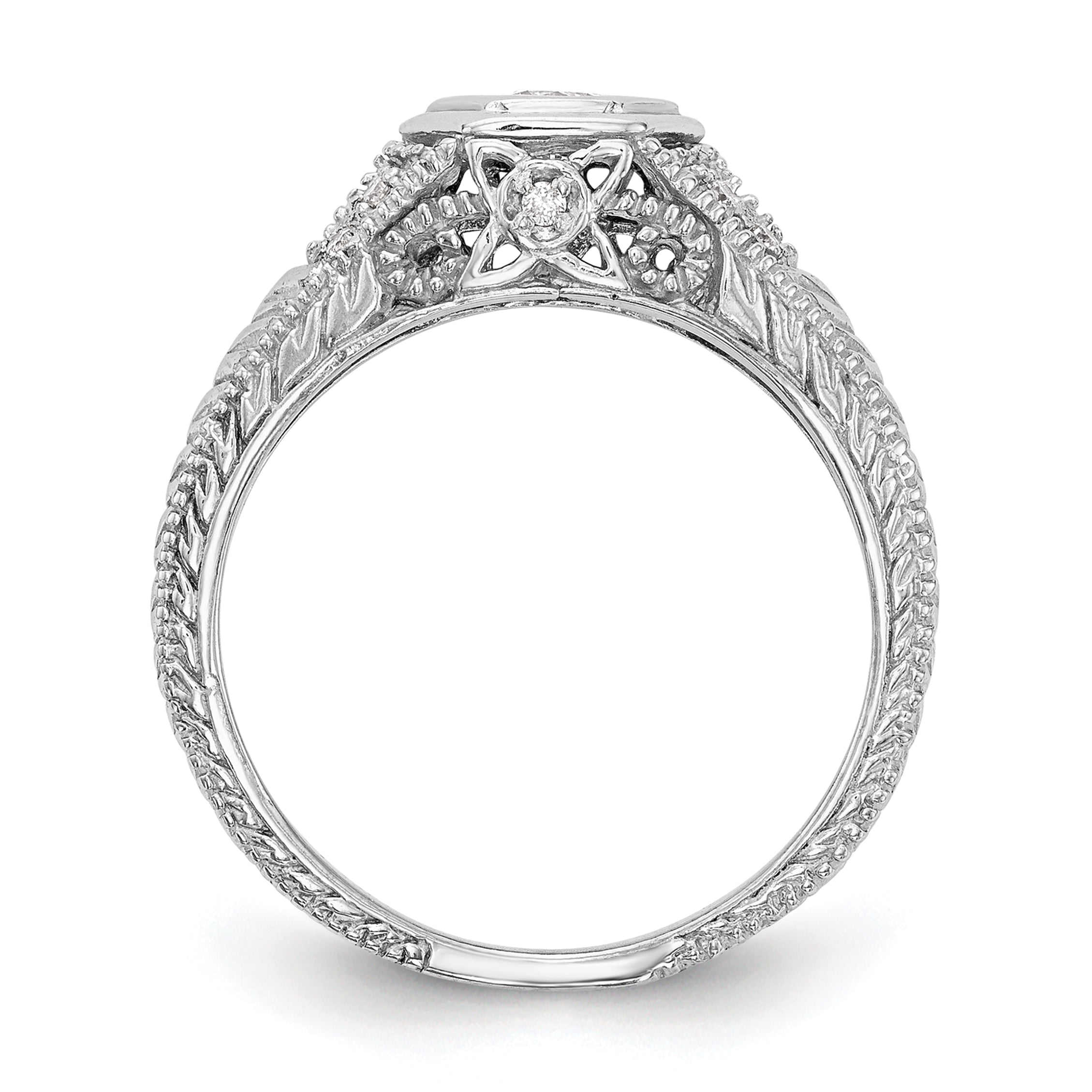 14k White Gold 1/5 carat Lab Grown Diamond VS/SI+ G+ Round Complete Shared Prong Engagement Ring