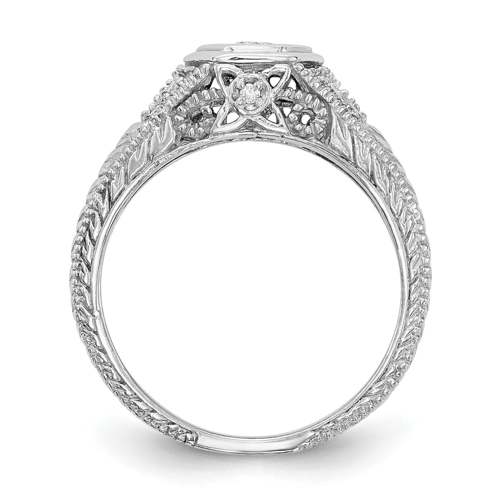 14k White Gold 1/5 carat Lab Grown Diamond VS/SI+ G+ Round Complete Shared Prong Engagement Ring