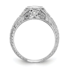 14k White Gold 1/5 carat Lab Grown Diamond VS/SI+ G+ Round Complete Shared Prong Engagement Ring