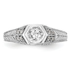14k White Gold 1/5 carat Lab Grown Diamond VS/SI+ G+ Round Complete Shared Prong Engagement Ring