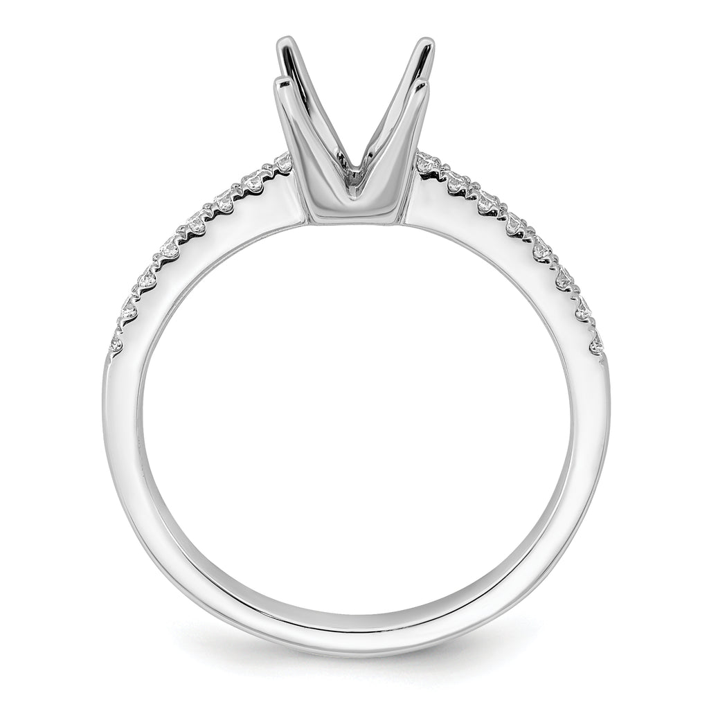 14k White Gold 1/6 carat Lab Grown Diamond VS/SI+ G+ Princess 3/4 carat center Semi Mount Engagement Ring