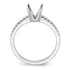 14k White Gold 1/6 carat Lab Grown Diamond VS/SI+ G+ Princess 3/4 carat center Semi Mount Engagement Ring