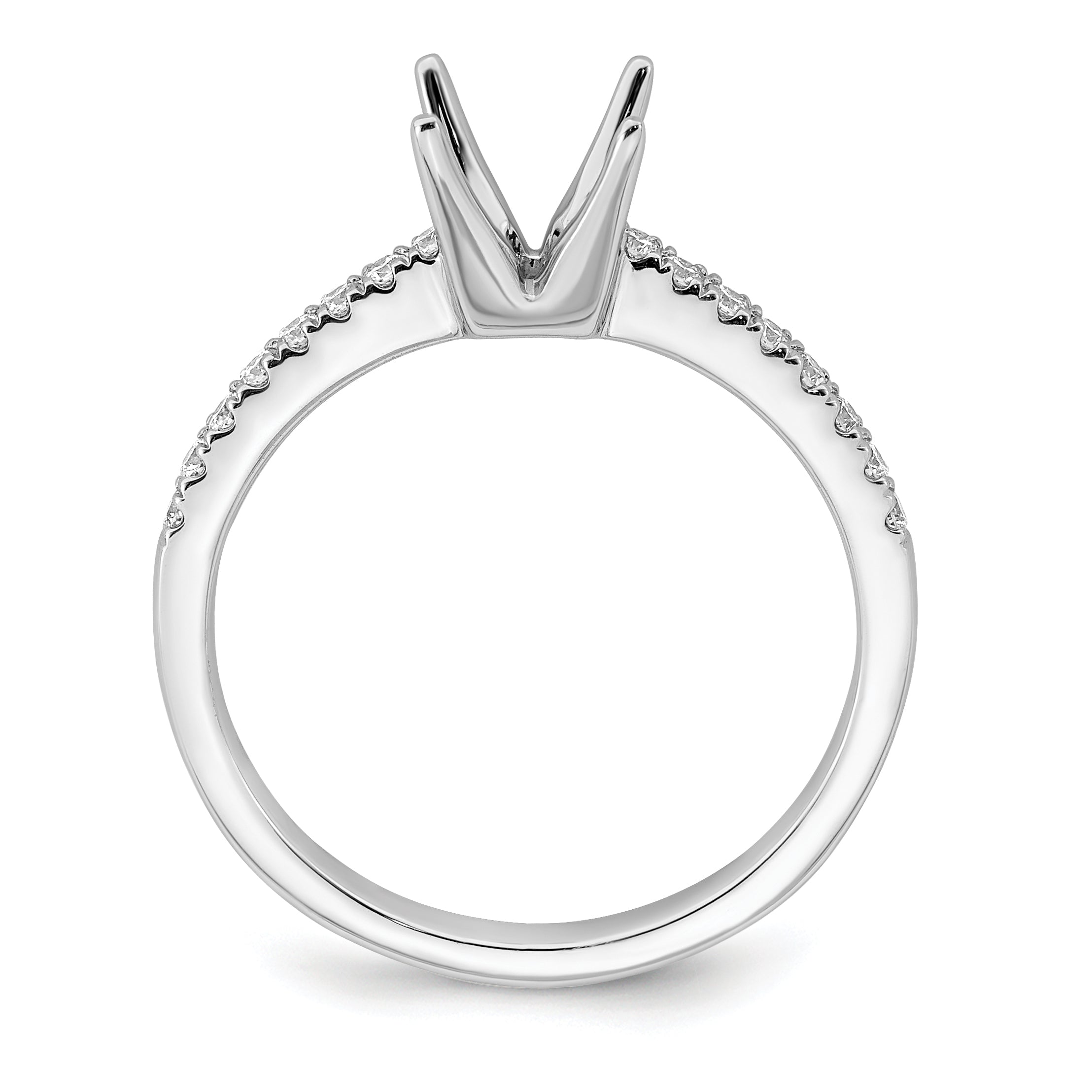 14k White Gold 1/6 carat Lab Grown Diamond VS/SI+ G+ Princess 3/4 carat center Semi Mount Engagement Ring