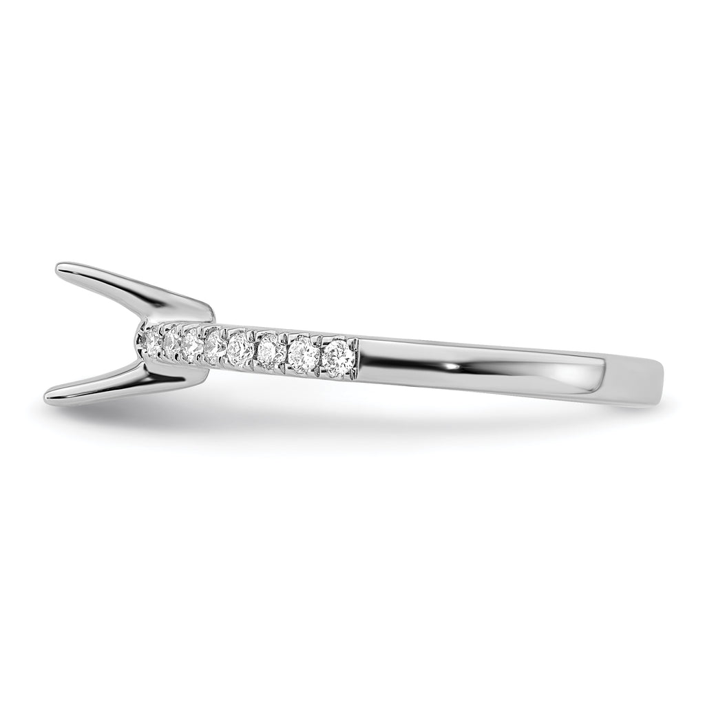 14k White Gold 1/6 carat Lab Grown Diamond VS/SI+ G+ Princess 3/4 carat center Semi Mount Engagement Ring