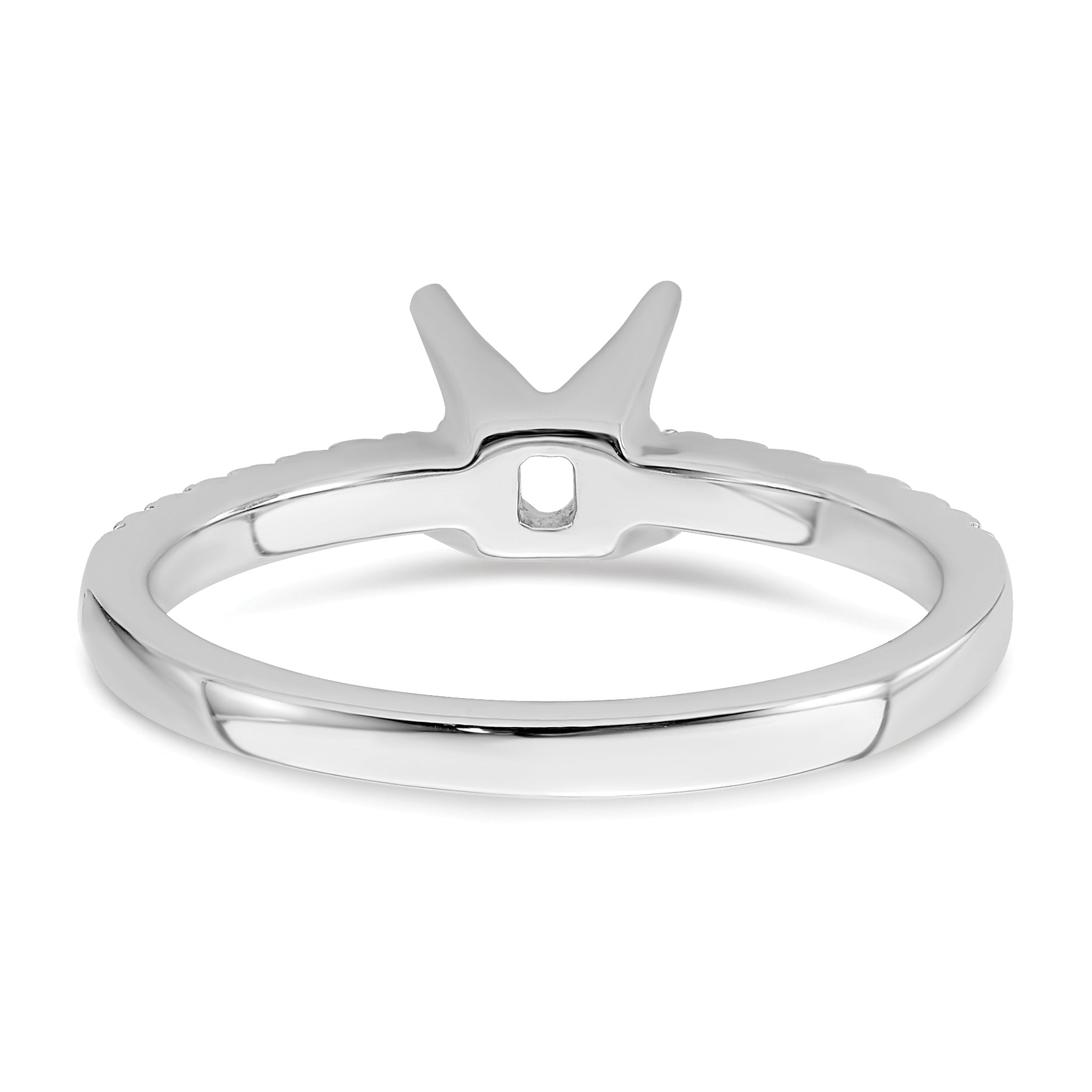 14k White Gold 1/6 carat Lab Grown Diamond VS/SI+ G+ Princess 3/4 carat center Semi Mount Engagement Ring