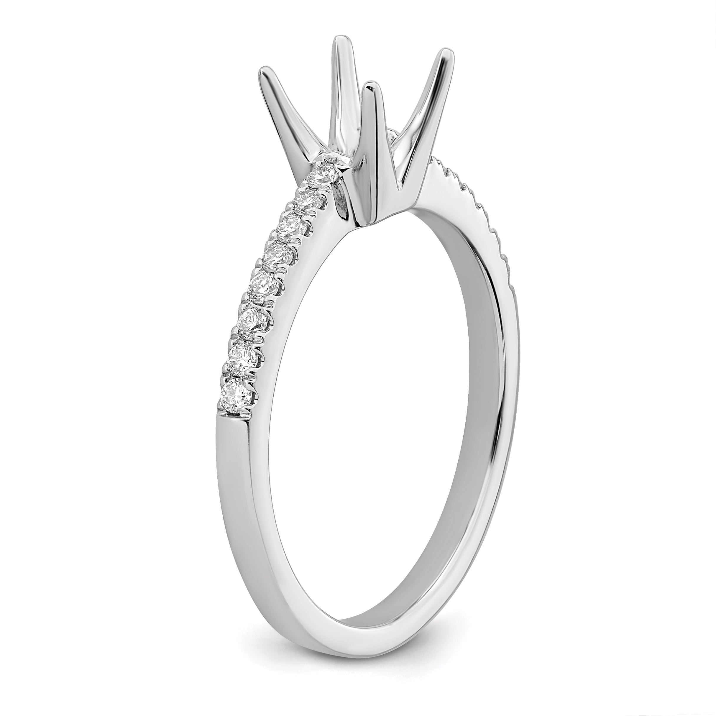 14k White Gold 1/6 carat Lab Grown Diamond VS/SI+ G+ Princess 3/4 carat center Semi Mount Engagement Ring