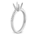 14k White Gold 1/6 carat Lab Grown Diamond VS/SI+ G+ Princess 3/4 carat center Semi Mount Engagement Ring