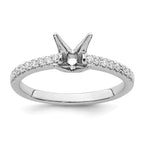 14k White Gold 1/6 carat Lab Grown Diamond VS/SI+ G+ Princess 3/4 carat center Semi Mount Engagement Ring