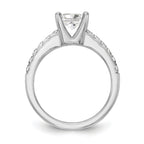 14k White Gold 1/5 carat Lab Grown Diamond VS/SI+ G+ Princess 1 carat center Semi Mount Engagement Ring