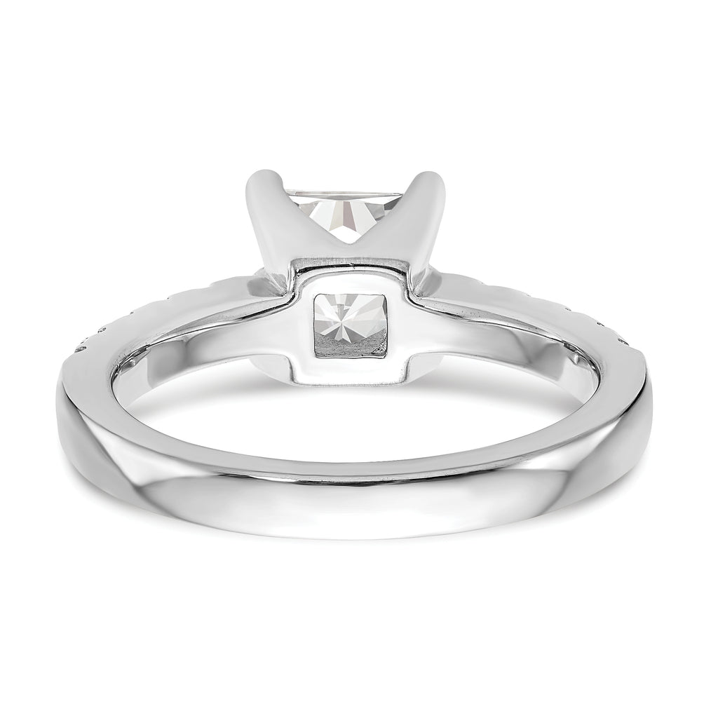 14k White Gold 1/5 carat Lab Grown Diamond VS/SI+ G+ Princess 1 carat center Semi Mount Engagement Ring