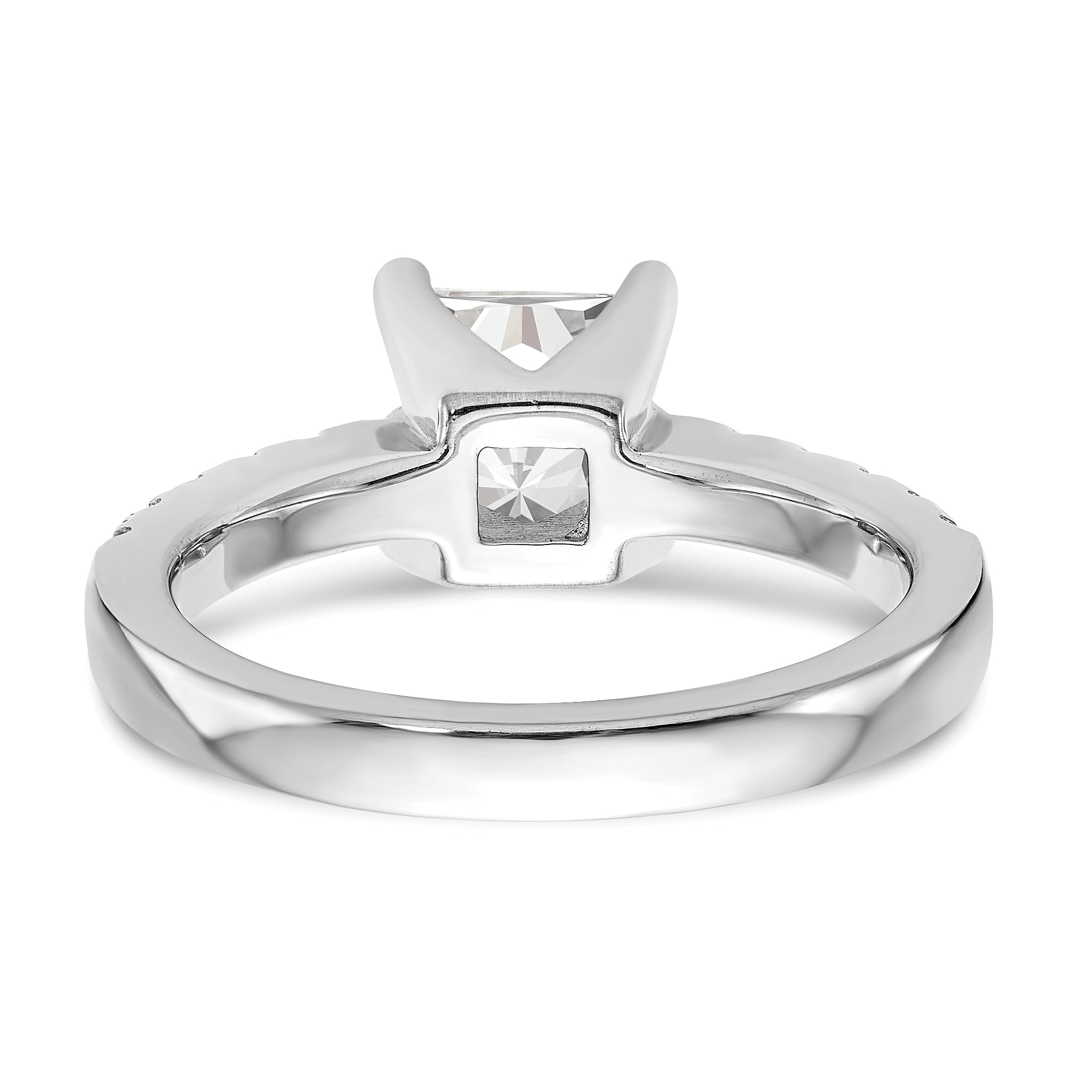 14k White Gold 1/5 carat Lab Grown Diamond VS/SI+ G+ Princess 1 carat center Semi Mount Engagement Ring