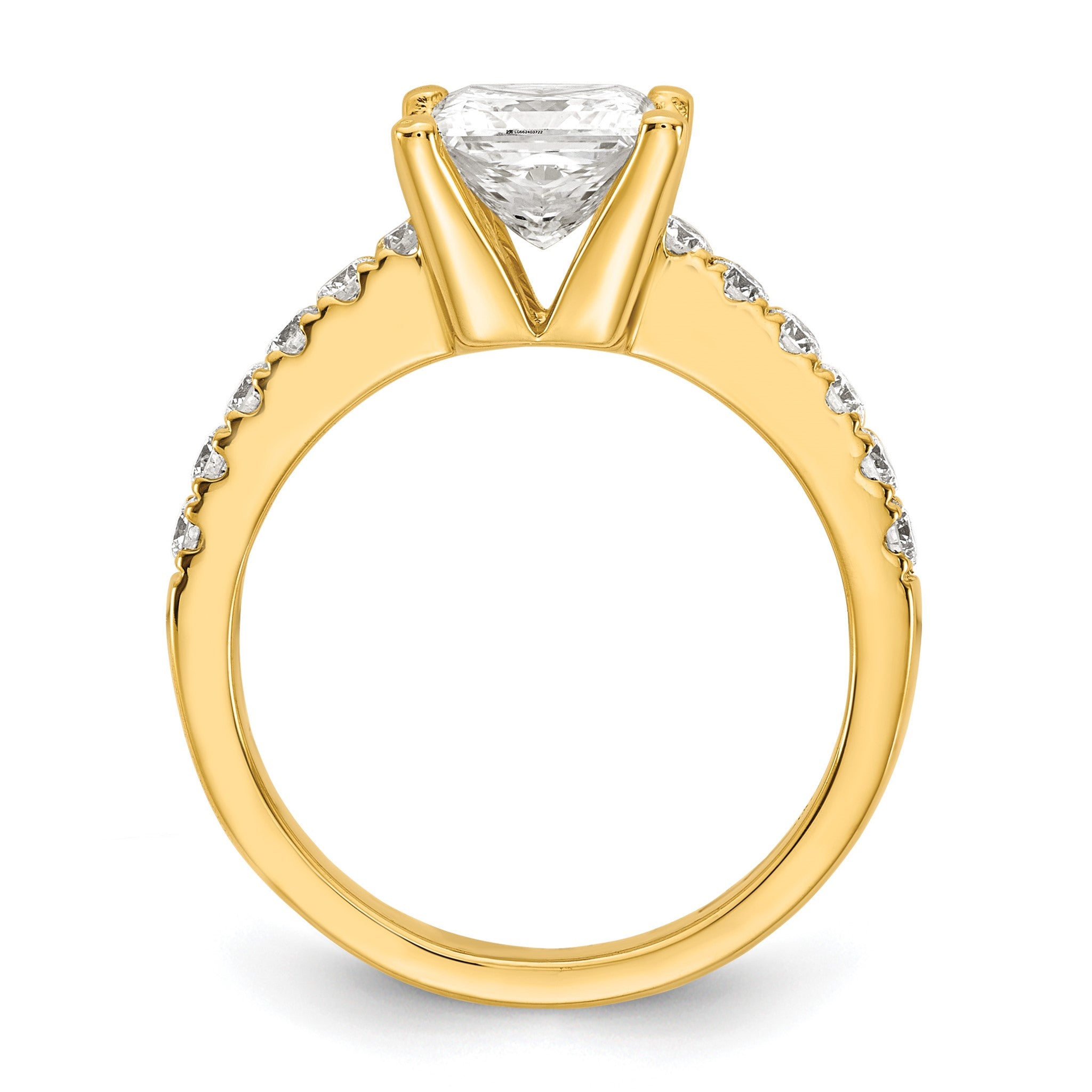 Certified Princess Lab-Grown Diamond Engagement Ring in 14K Yellow Gold (1 1/2 ct. tw.), Size 7 Secondary image
