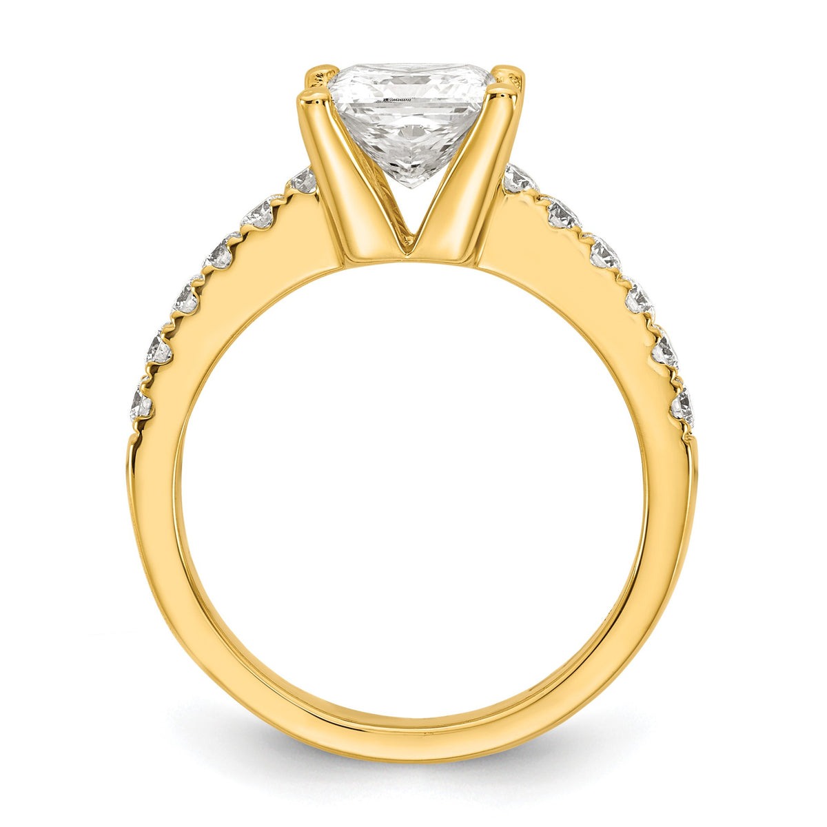Certified Princess Lab-Grown Diamond Engagement Ring in 14K Yellow Gold (1 1/2 ct. tw.), Size 7 - Sophia Jewelers