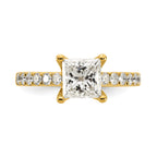 Certified Princess Lab-Grown Diamond Engagement Ring in 14K Yellow Gold (1 1/2 ct. tw.), Size 7 - Sophia Jewelers