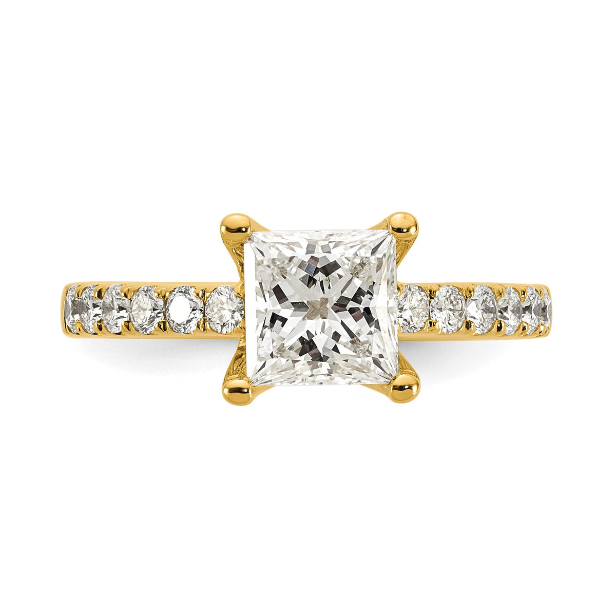Certified Princess Lab-Grown Diamond Engagement Ring in 14K Yellow Gold (1 1/2 ct. tw.), Size 7 - Sophia Jewelers