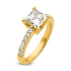 Certified Princess Lab-Grown Diamond Engagement Ring in 14K Yellow Gold (1 1/2 ct. tw.), Size 7 - Sophia Jewelers