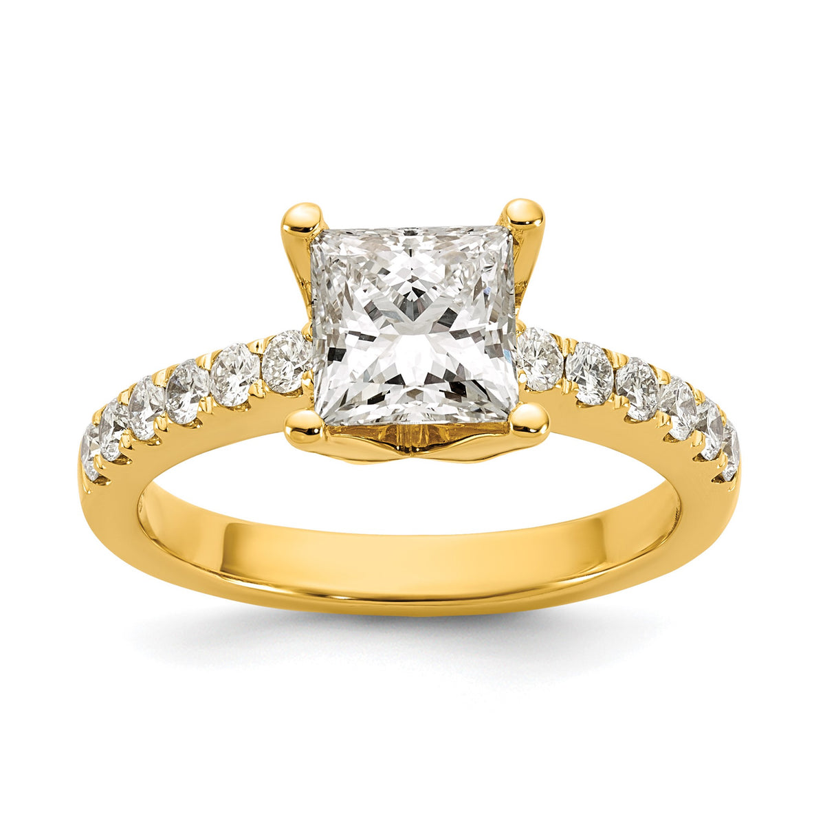 Certified Princess Lab-Grown Diamond Engagement Ring in 14K Yellow Gold (1 1/2 ct. tw.), Size 7 - Sophia Jewelers Main image