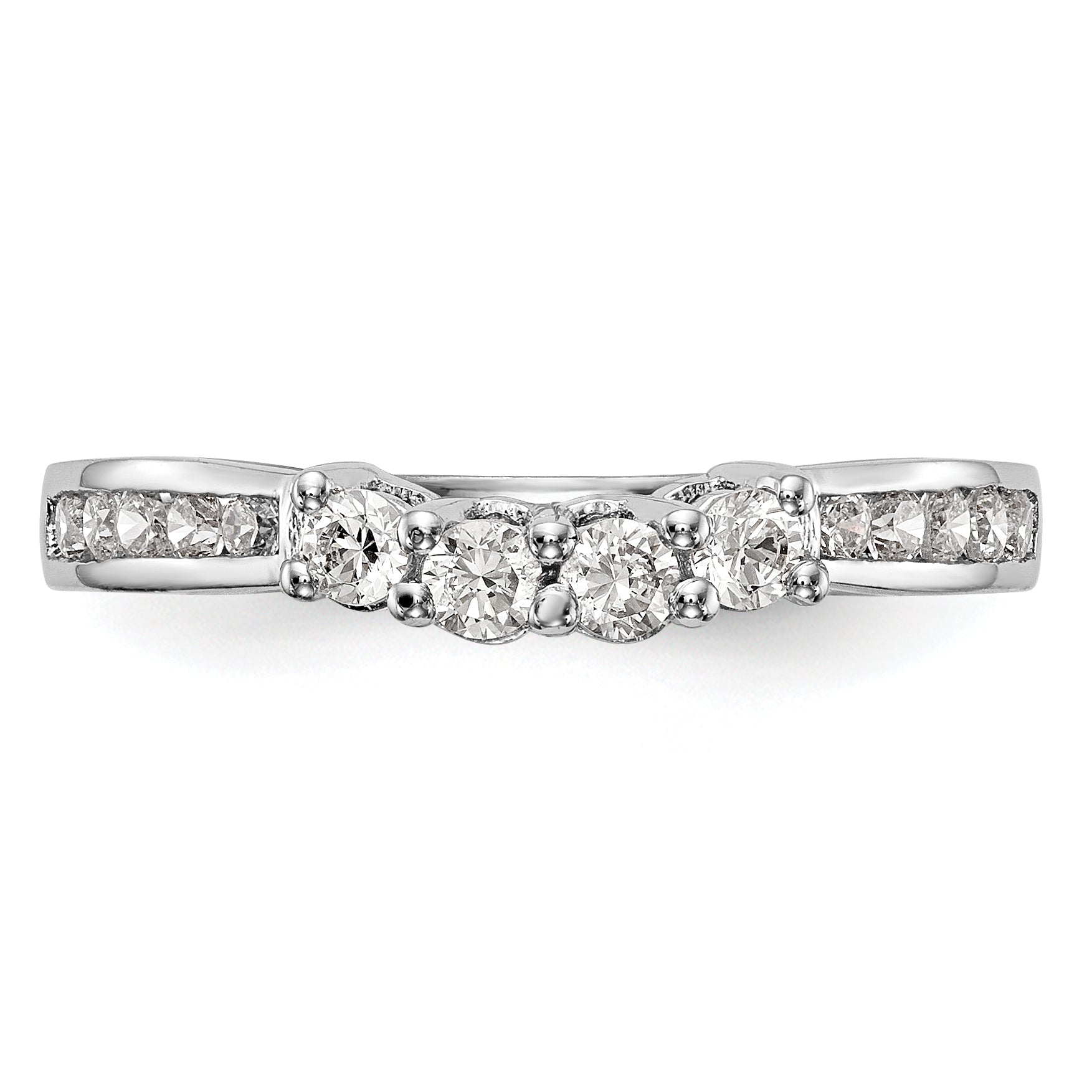 14k White Gold 1/2 carat Lab Grown Diamond VS/SI+ G+ Complete Wedding Band