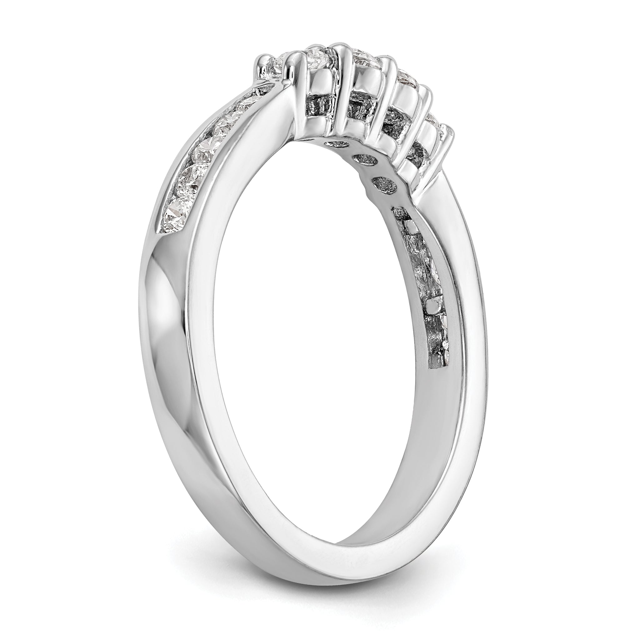 14k White Gold 1/2 carat Lab Grown Diamond VS/SI+ G+ Complete Wedding Band