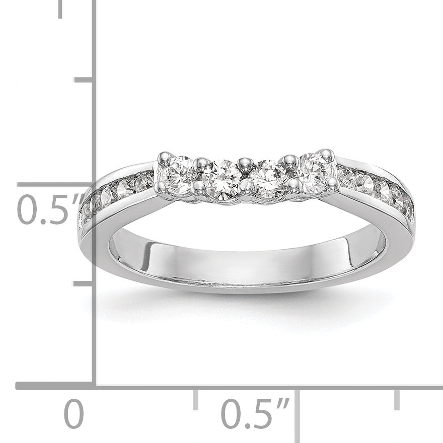 14k White Gold 1/2 carat Lab Grown Diamond VS/SI+ G+ Complete Wedding Band