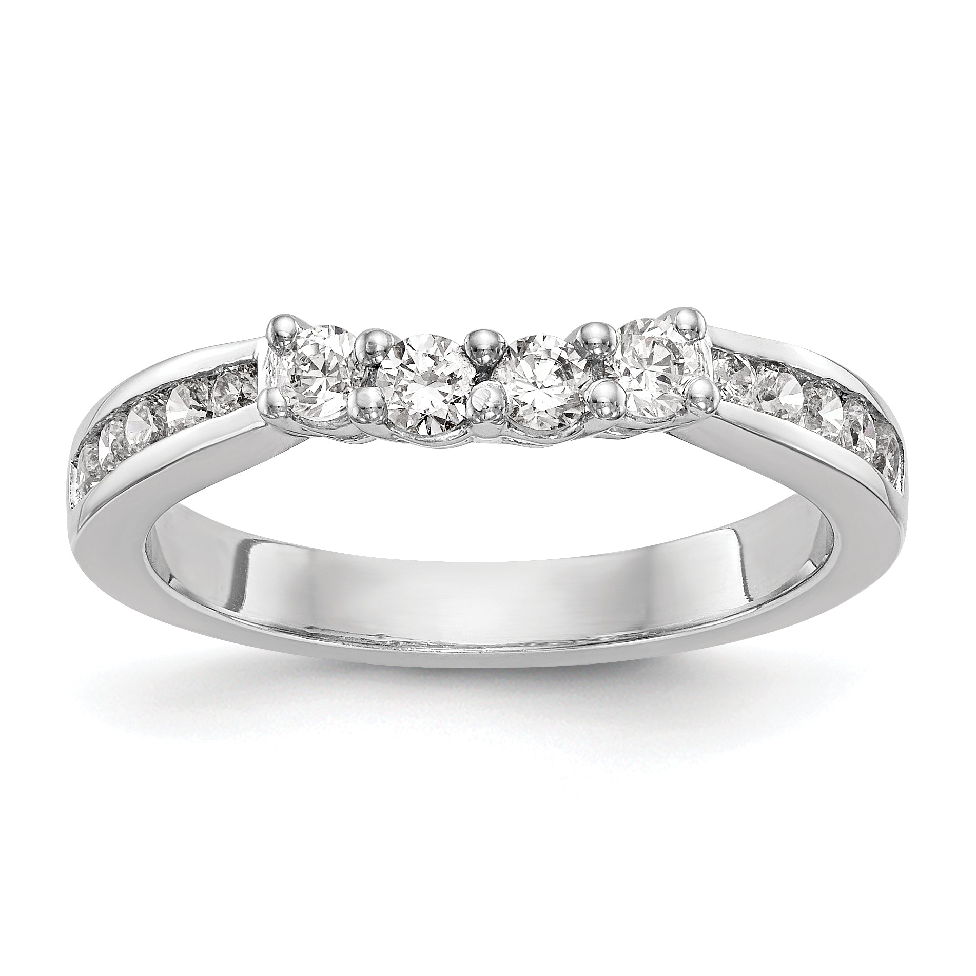 14k White Gold 1/2 carat Lab Grown Diamond VS/SI+ G+ Complete Wedding Band