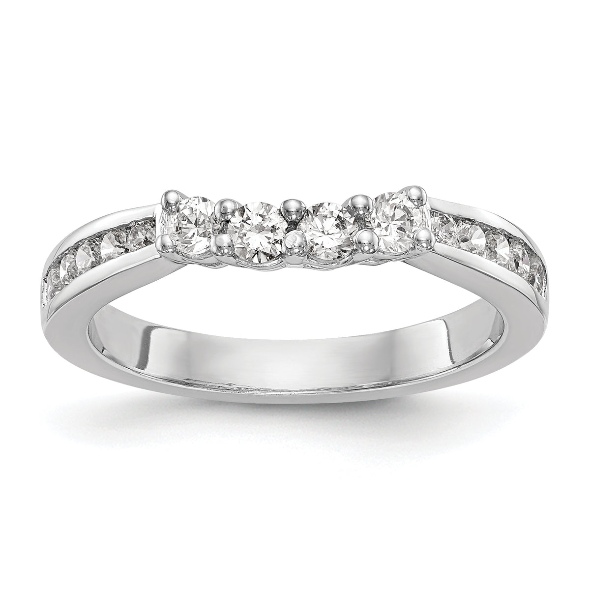 14k White Gold 1/2 carat Lab Grown Diamond VS/SI+ G+ Complete Wedding Band