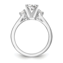 14k White Gold 1/2 carat Lab Grown Diamond VS/SI+ G+ Semi Mount Peg Set Engagement Ring