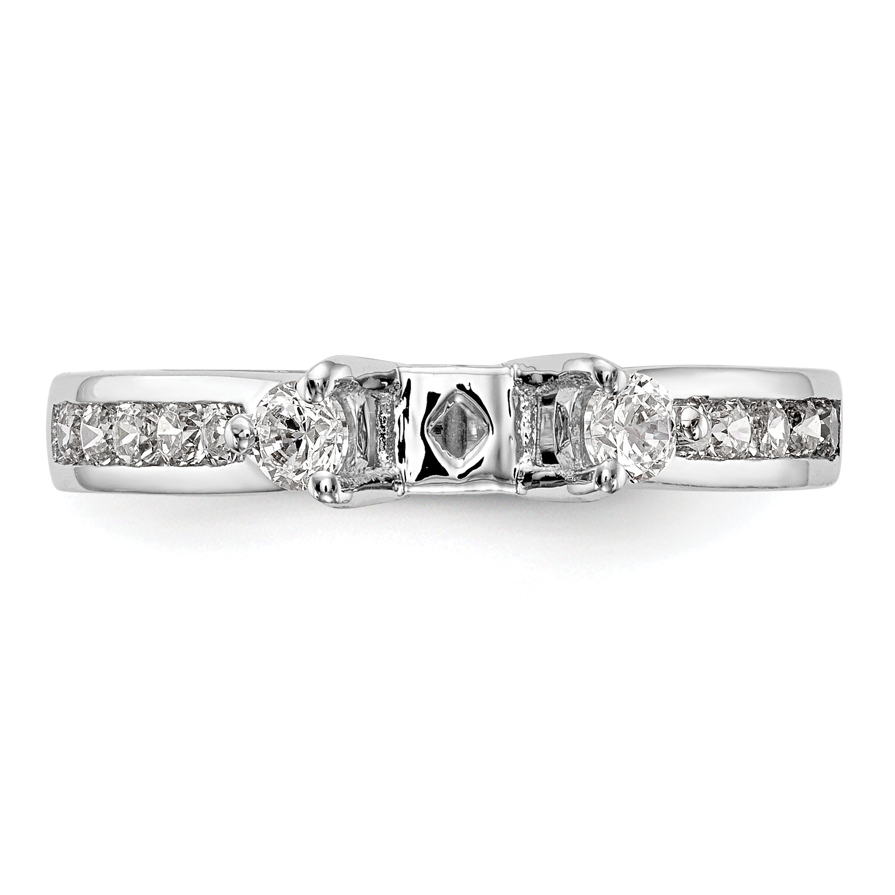 14k White Gold 1/2 carat Lab Grown Diamond VS/SI+ G+ Semi Mount Peg Set Engagement Ring