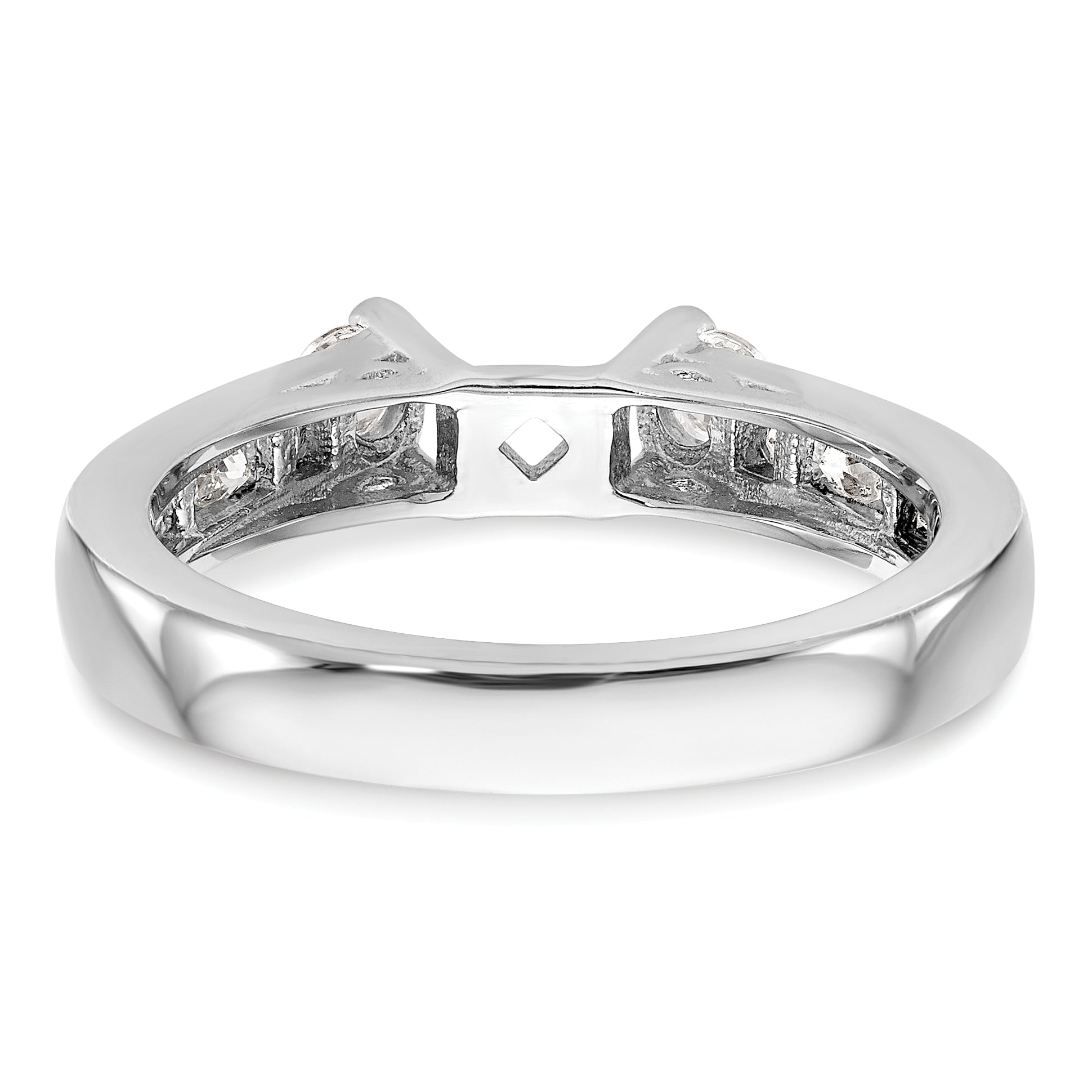 14k White Gold 1/2 carat Lab Grown Diamond VS/SI+ G+ Semi Mount Peg Set Engagement Ring