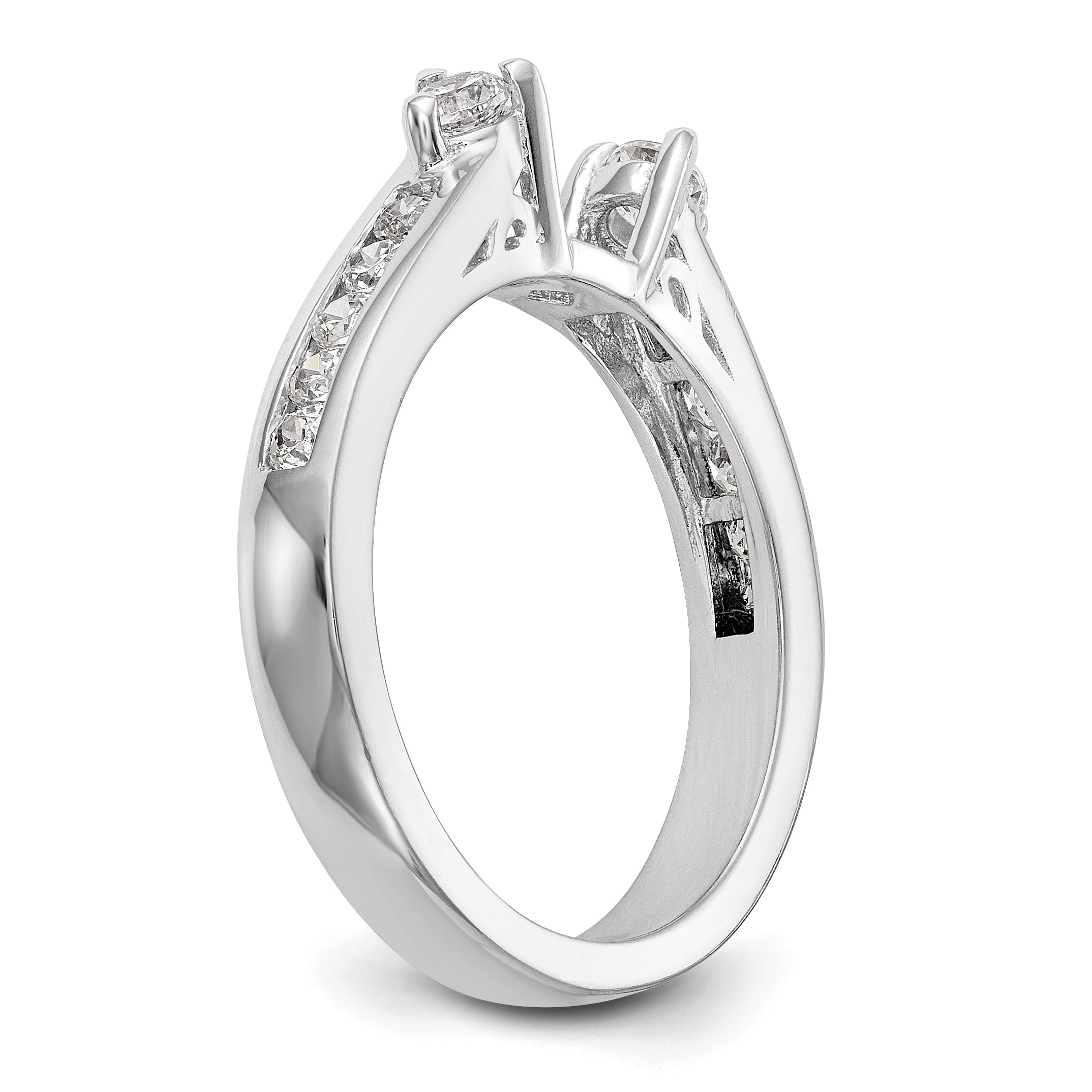14k White Gold 1/2 carat Lab Grown Diamond VS/SI+ G+ Semi Mount Peg Set Engagement Ring