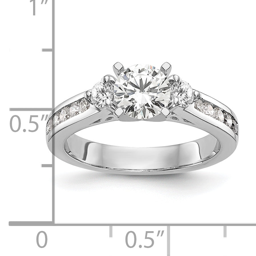 14k White Gold 1/2 carat Lab Grown Diamond VS/SI+ G+ Semi Mount Peg Set Engagement Ring