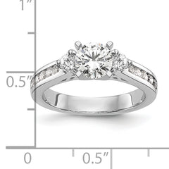 14k White Gold 1/2 carat Lab Grown Diamond VS/SI+ G+ Semi Mount Peg Set Engagement Ring