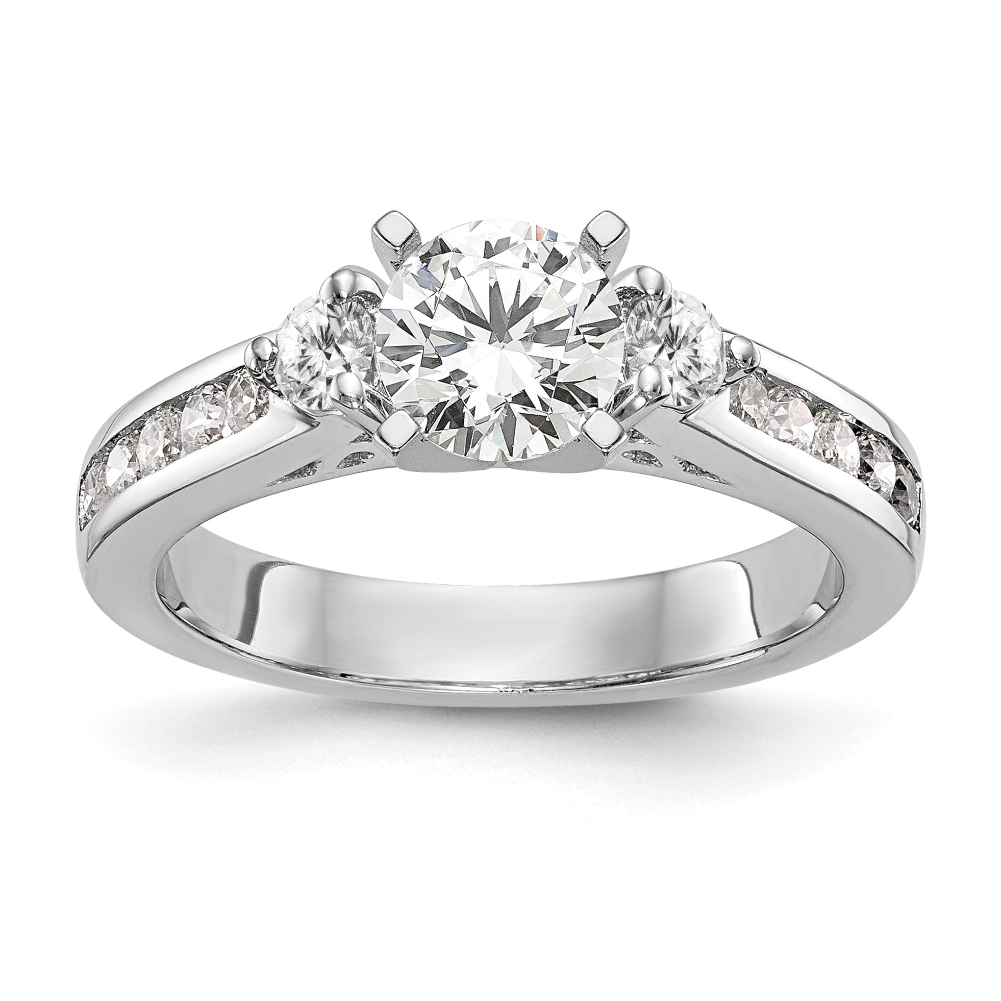 14k White Gold 1/2 carat Lab Grown Diamond VS/SI+ G+ Semi Mount Peg Set Engagement Ring