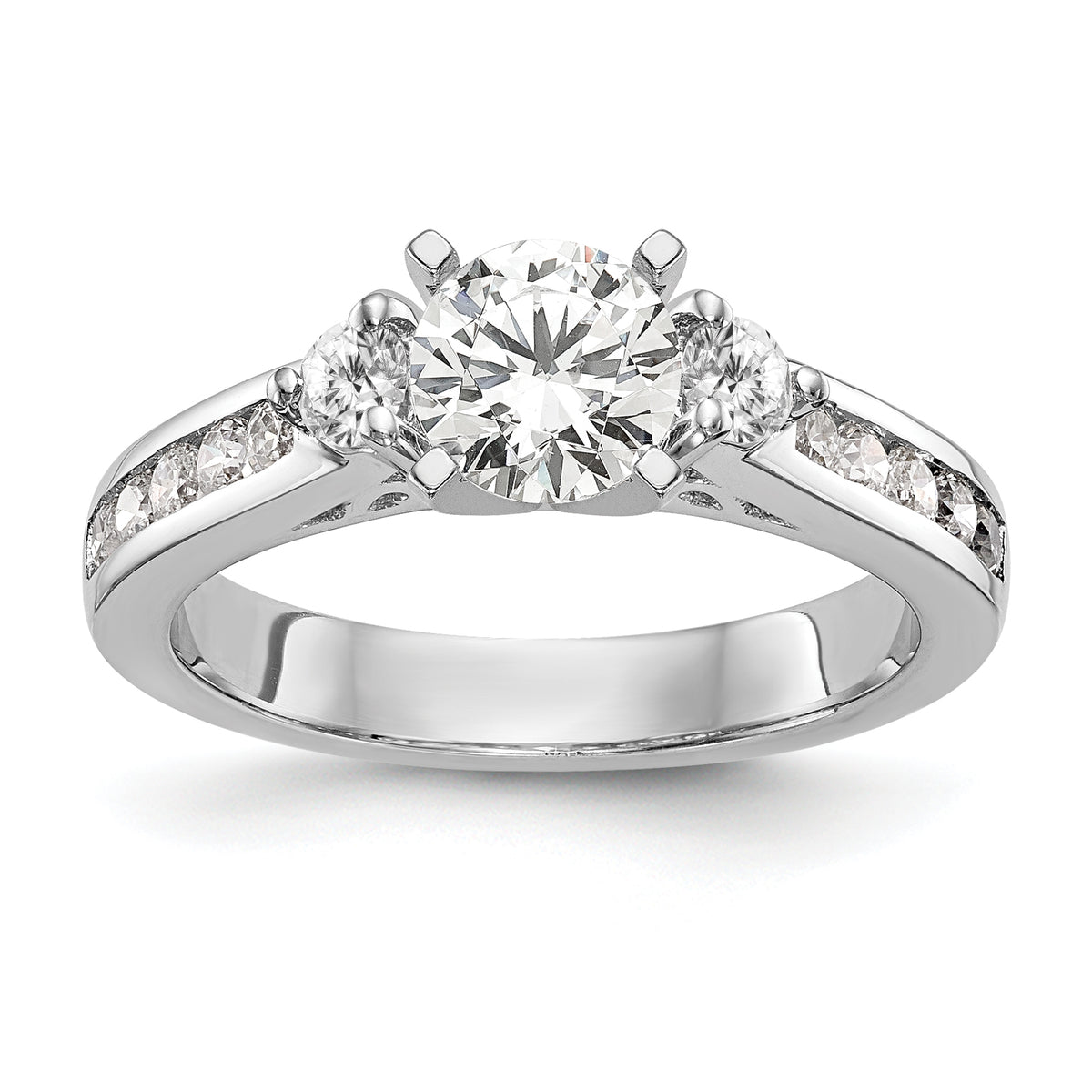 14k White Gold 1/2 carat Lab Grown Diamond VS/SI+ G+ Semi Mount Peg Set Engagement Ring