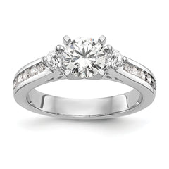 14k White Gold 1/2 carat Lab Grown Diamond VS/SI+ G+ Semi Mount Peg Set Engagement Ring