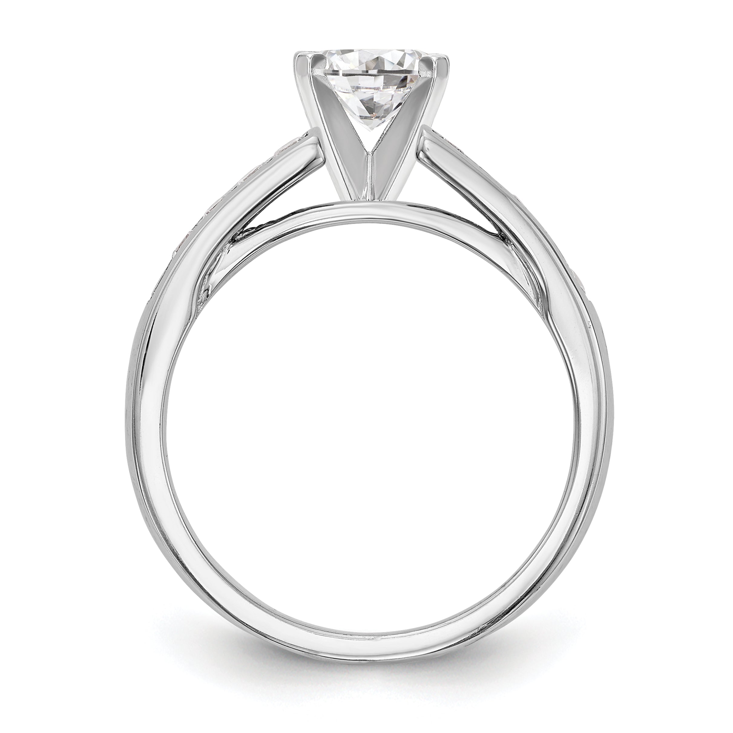 14k White Gold 1/5 carat Lab Grown Diamond VS/SI+ G+ Semi-Mount Pet Set Engagement Ring