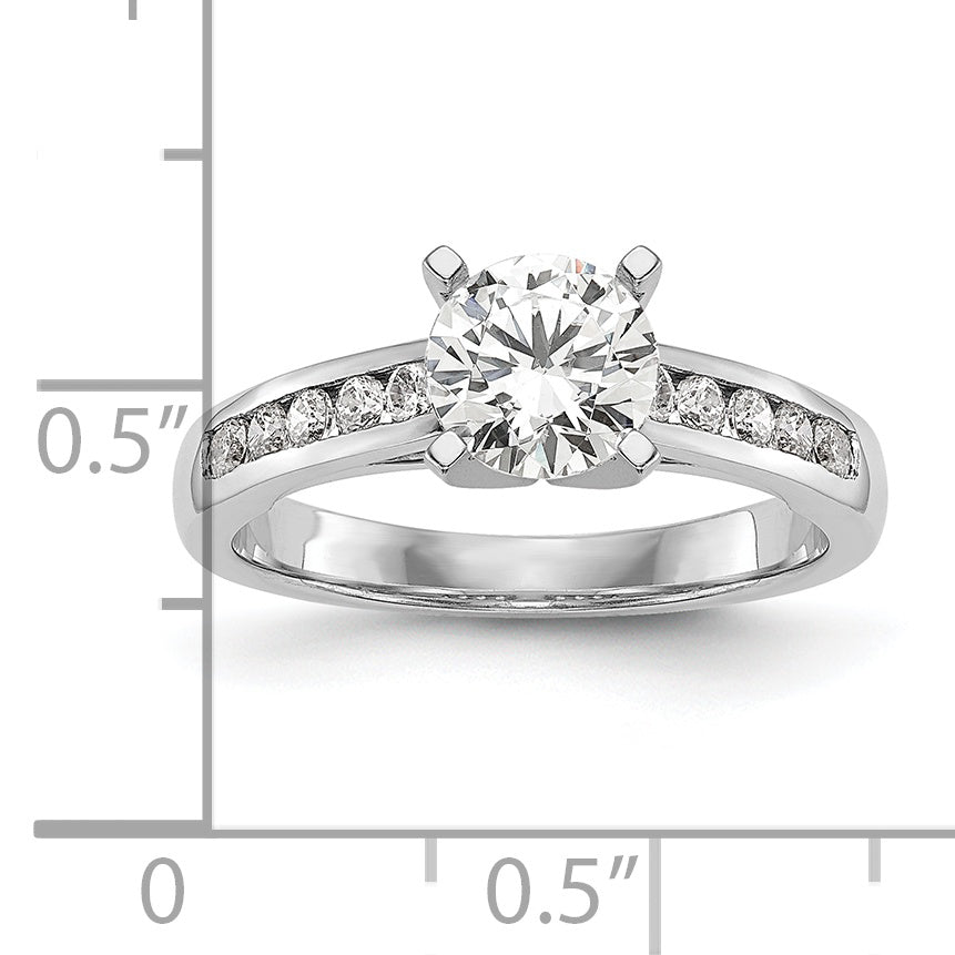 14k White Gold 1/5 carat Lab Grown Diamond VS/SI+ G+ Semi-Mount Pet Set Engagement Ring