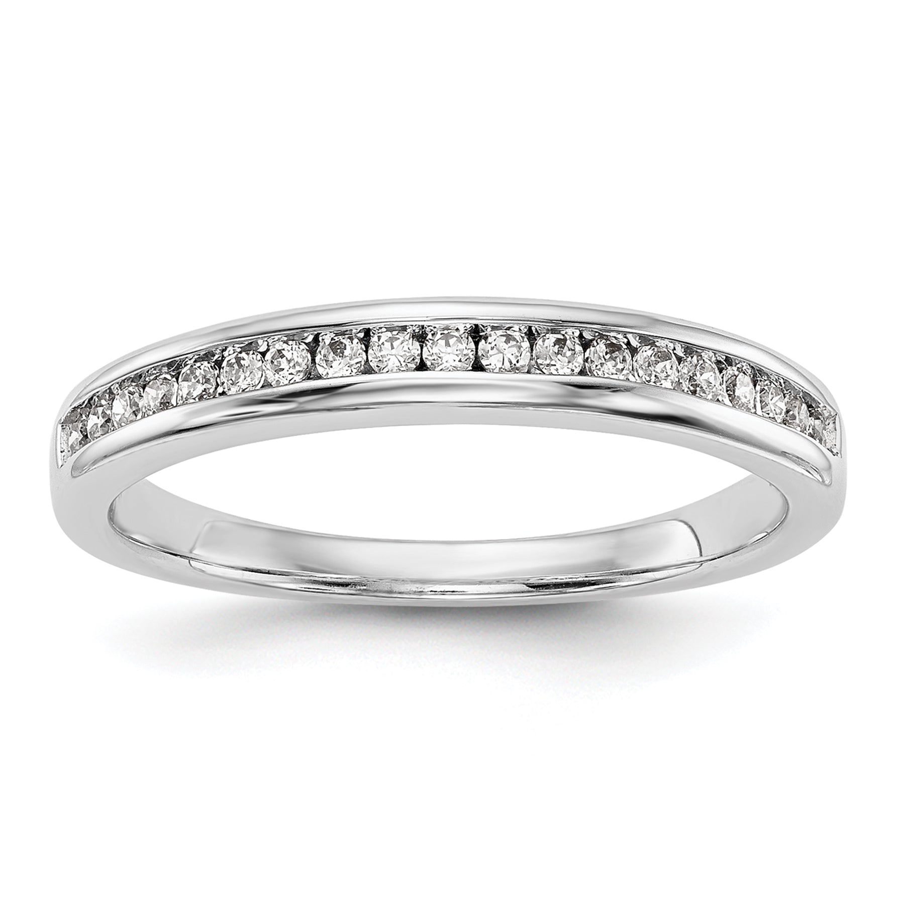 14k White Gold Lab Grown VS/SI+ G+ Dia Wedding Band Main image