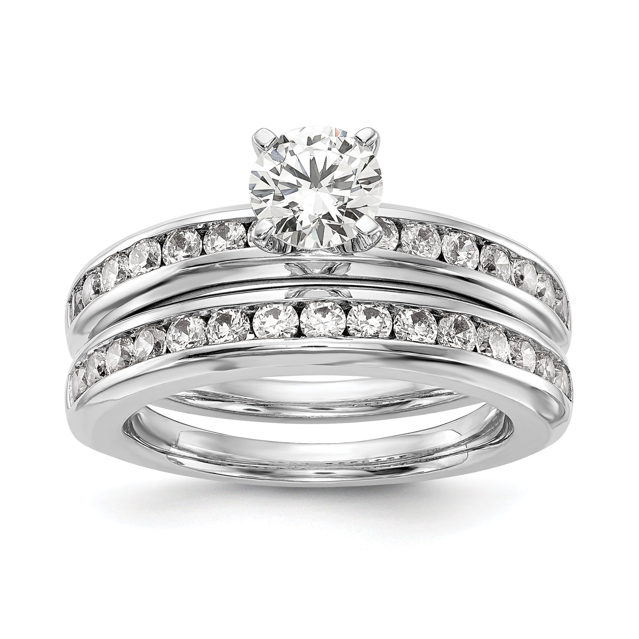 14K White Gold Lab Grown Diamond VS/SI+ G+ Complete Engagement Ring