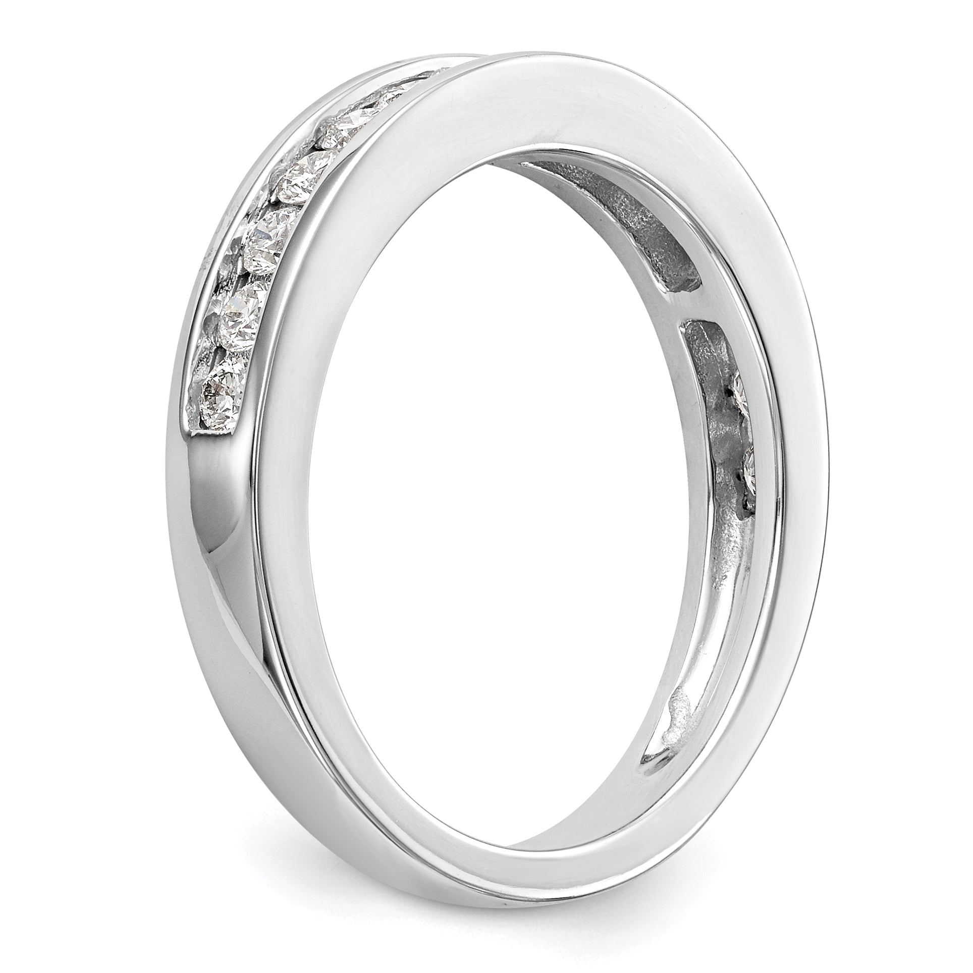 14k White Gold 1/2 carat Lab Grown Diamond VS/SI+ G+ Complete Wedding Band