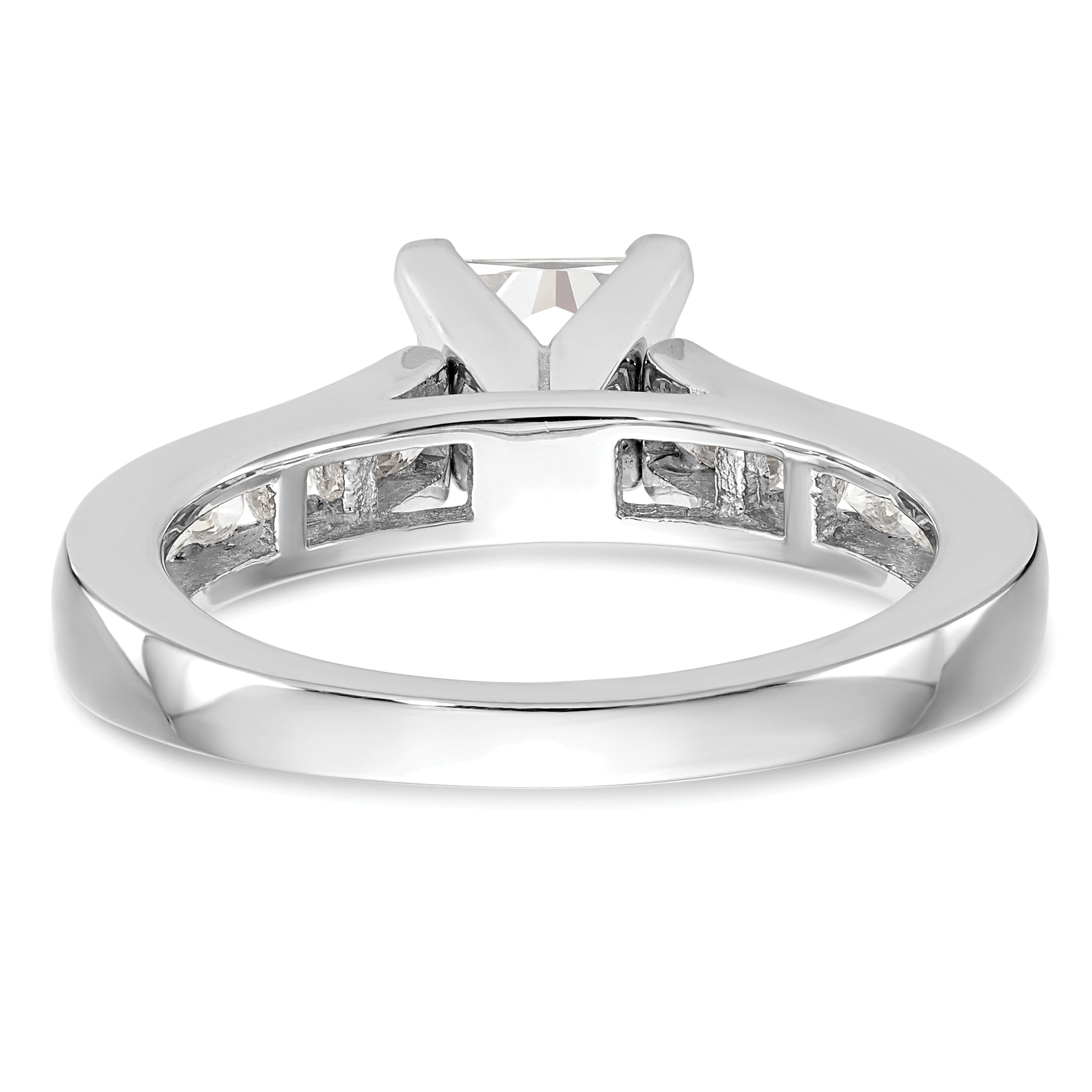 14k White Gold 1/4 carat Lab Grown Diamond VS/SI+ G+ Semi Mount Peg Set Engagement Ring