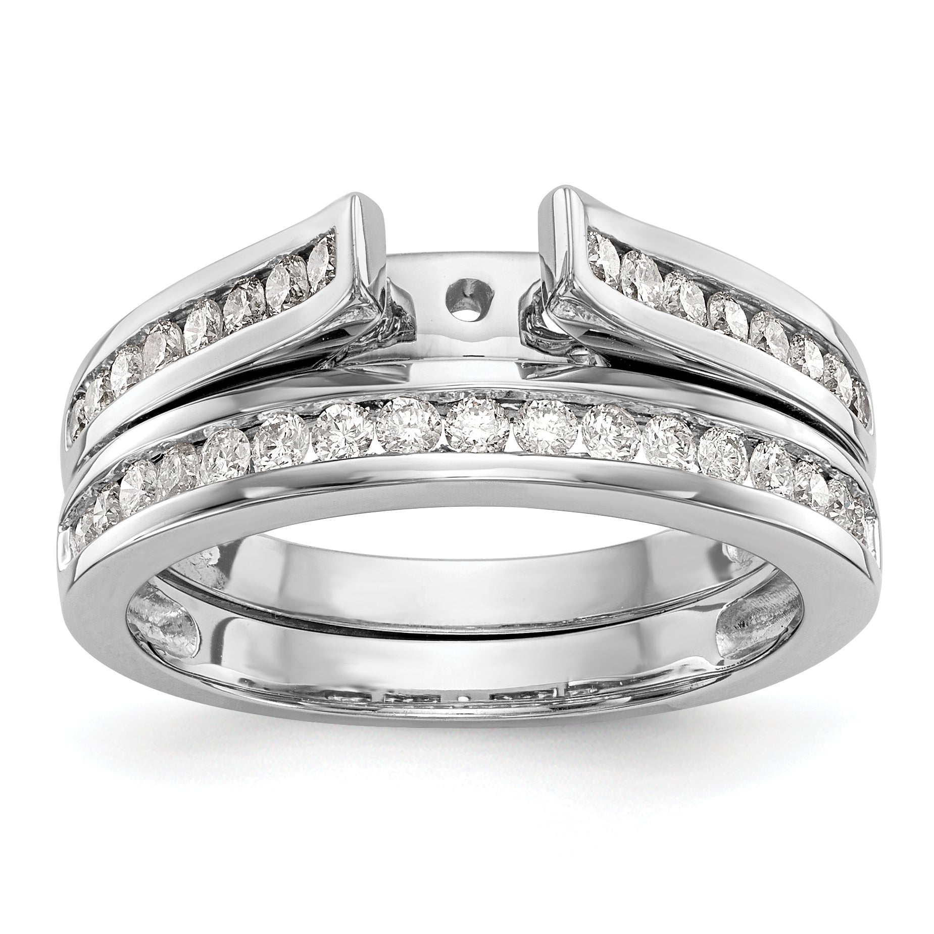 14k White Gold 1/4 carat Lab Grown Diamond VS/SI+ G+ Semi Mount Peg Set Engagement Ring