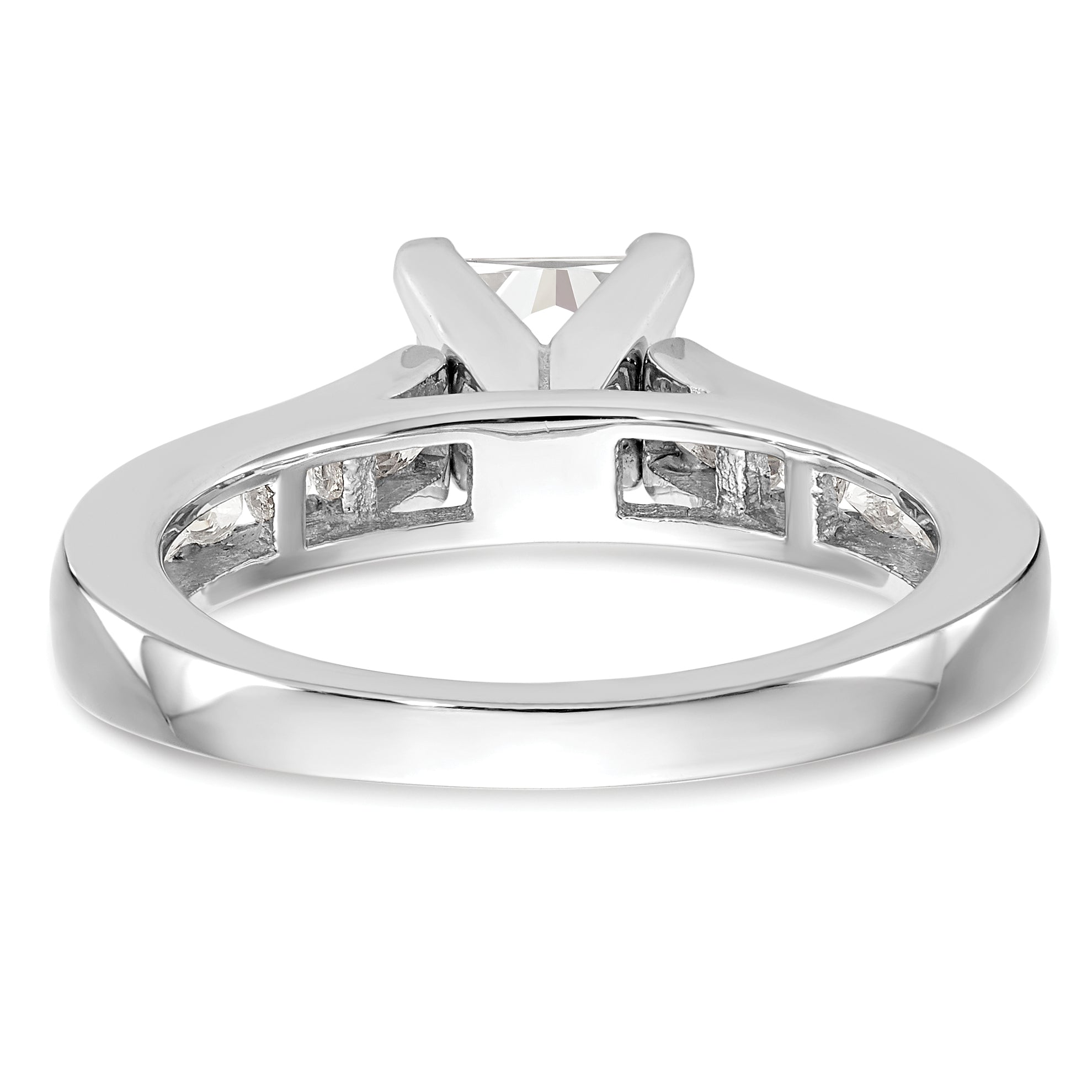 14k White Gold 1/3 carat Lab Grown Diamond VS/SI+ G+ Semi Mount Peg Set Engagement Ring