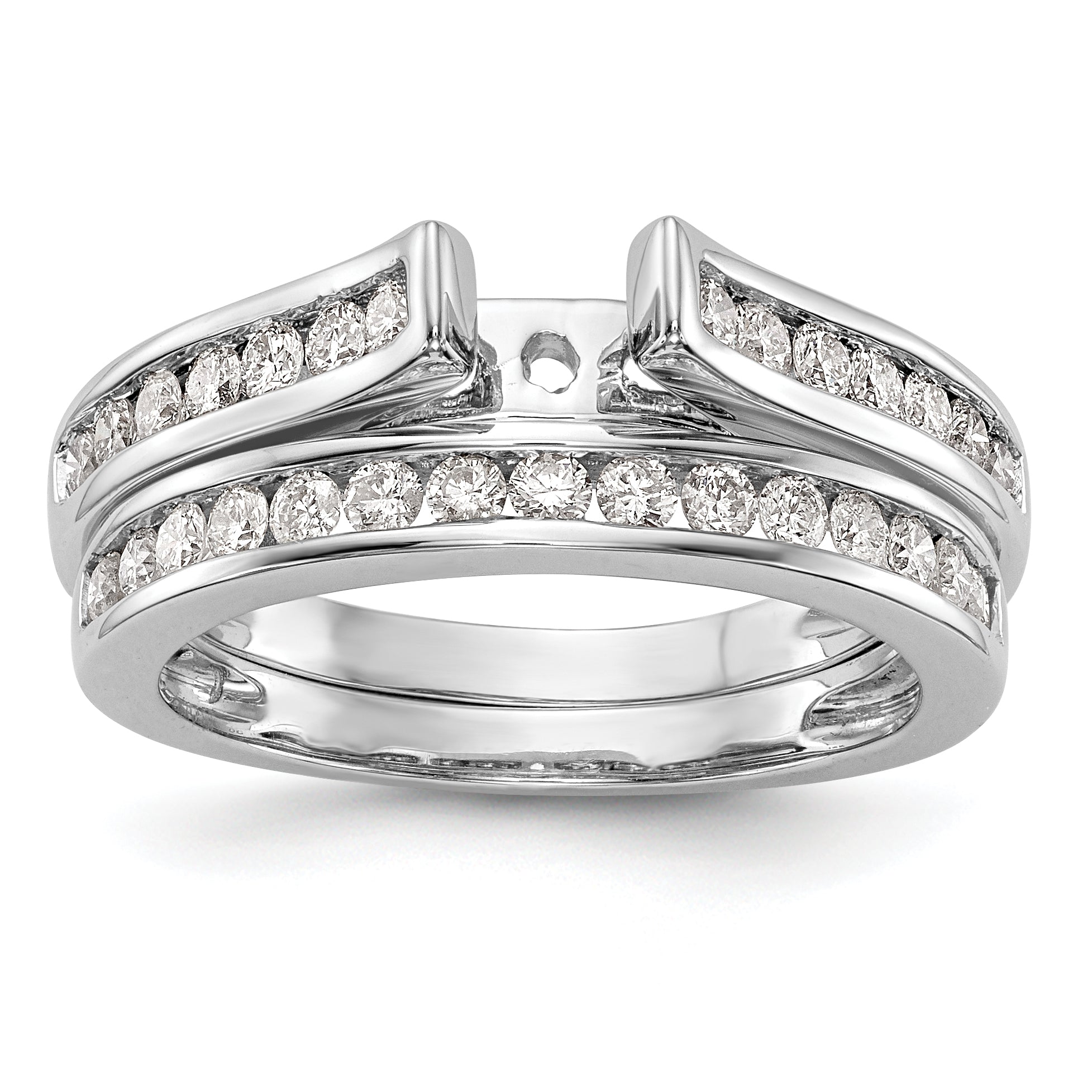 14k White Gold 1/3 carat Lab Grown Diamond VS/SI+ G+ Semi Mount Peg Set Engagement Ring
