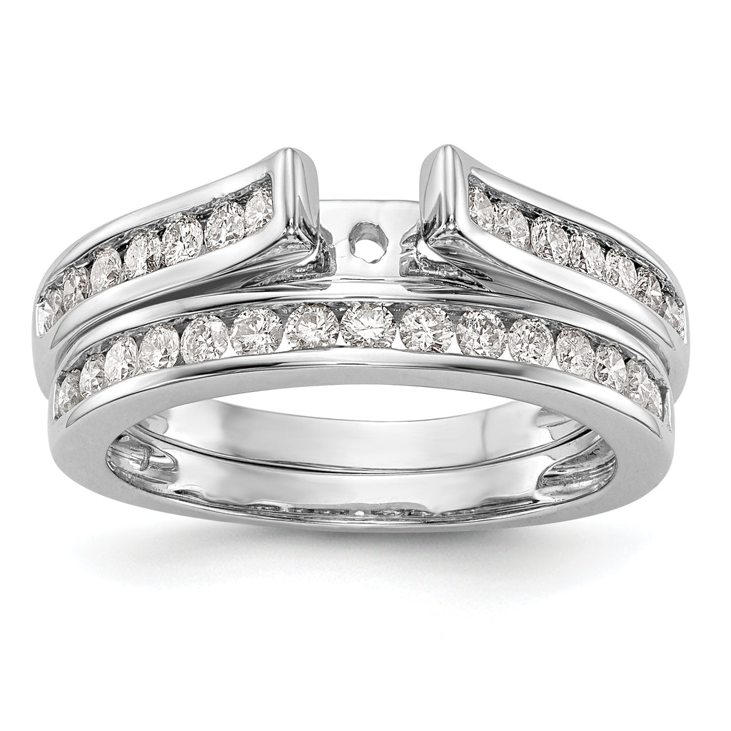 14k White Gold 1/3 carat Lab Grown Diamond VS/SI+ G+ Semi Mount Peg Set Engagement Ring