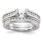 14k White Gold 1/3 carat Lab Grown Diamond VS/SI+ G+ Semi Mount Peg Set Engagement Ring