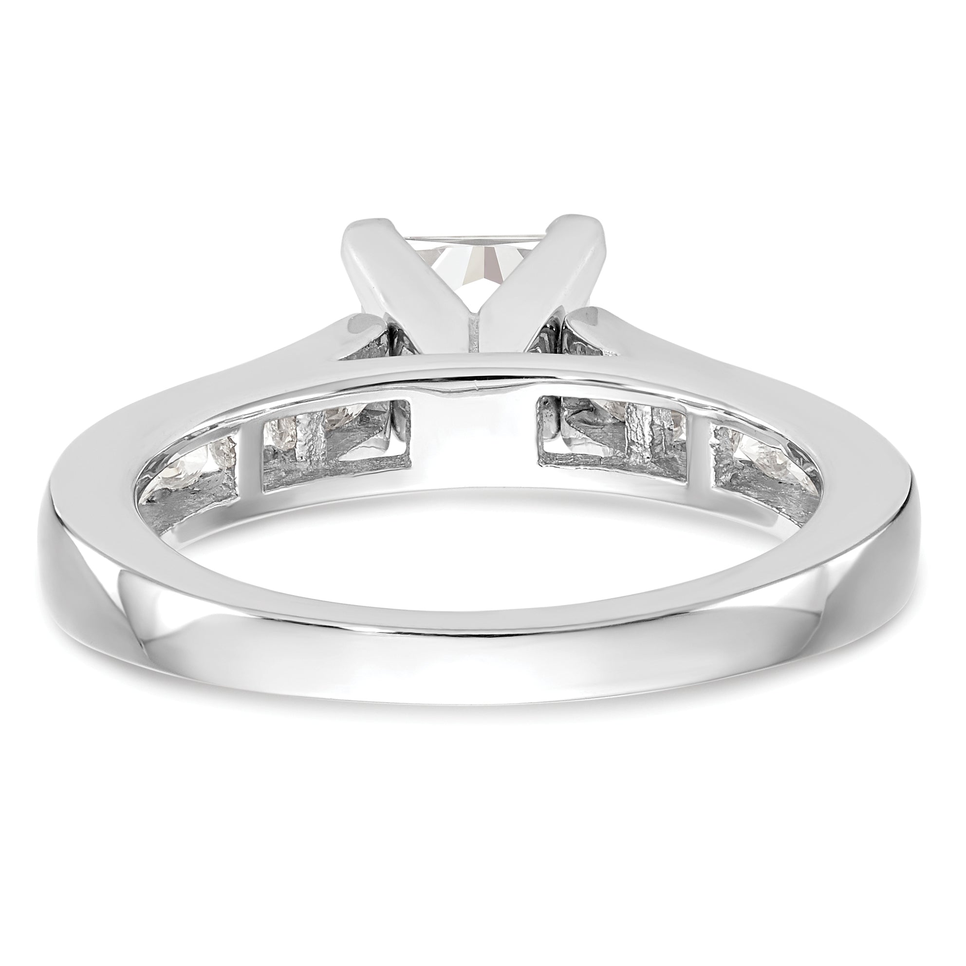 14k White Gold 1/2 carat Lab Grown Diamond VS/SI+ G+ Semi Mount Peg Set Engagement Ring