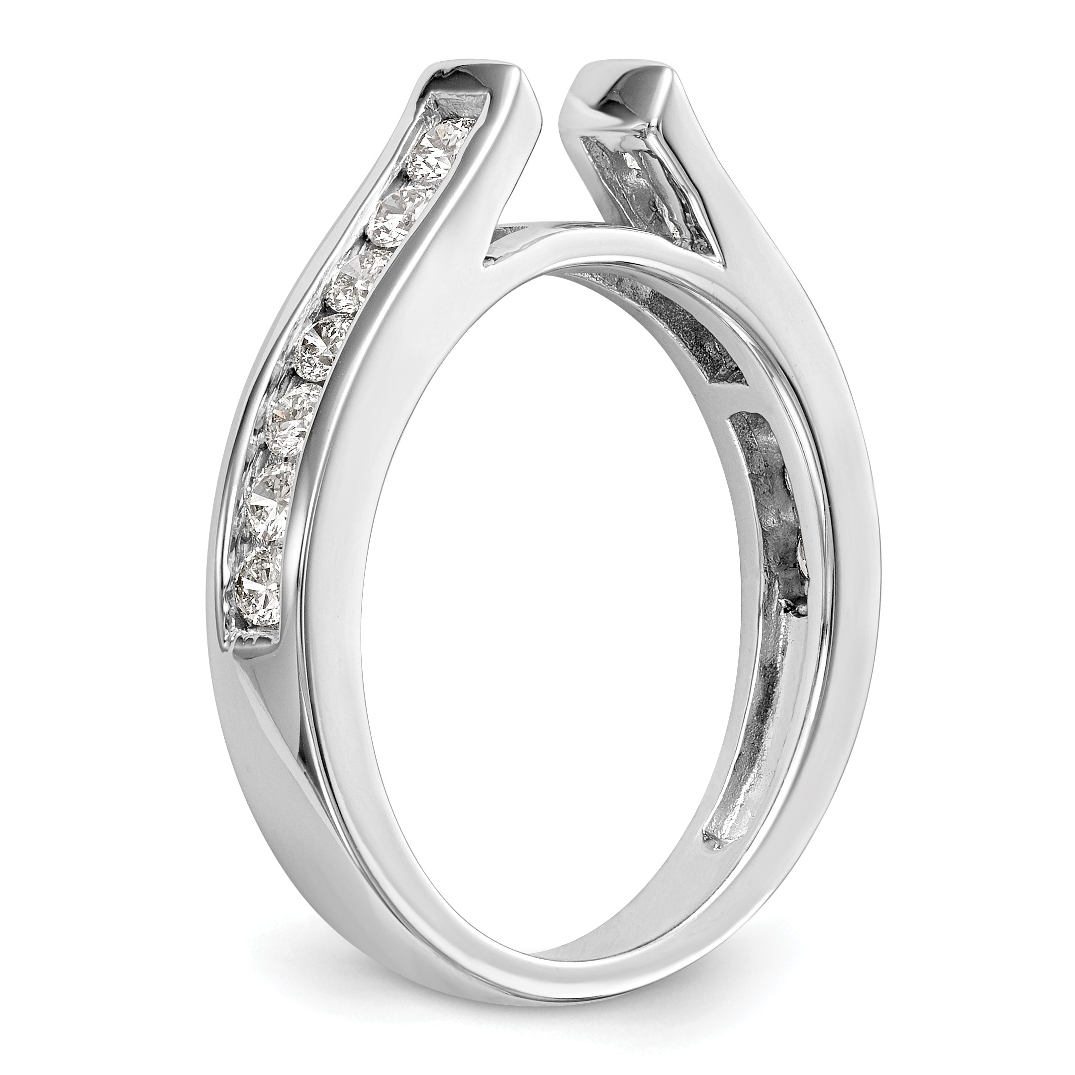 14k White Gold 1/2 carat Lab Grown Diamond VS/SI+ G+ Semi Mount Peg Set Engagement Ring