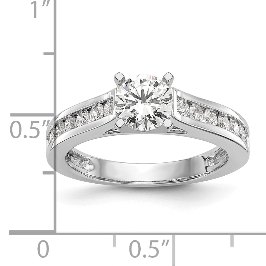 14k White Gold 1/2 carat Lab Grown Diamond VS/SI+ G+ Semi Mount Peg Set Engagement Ring