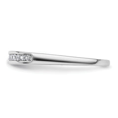 14k White Gold 1/8 carat Lab Grown Diamond VS/SI+ G+ Complete Wedding Band
